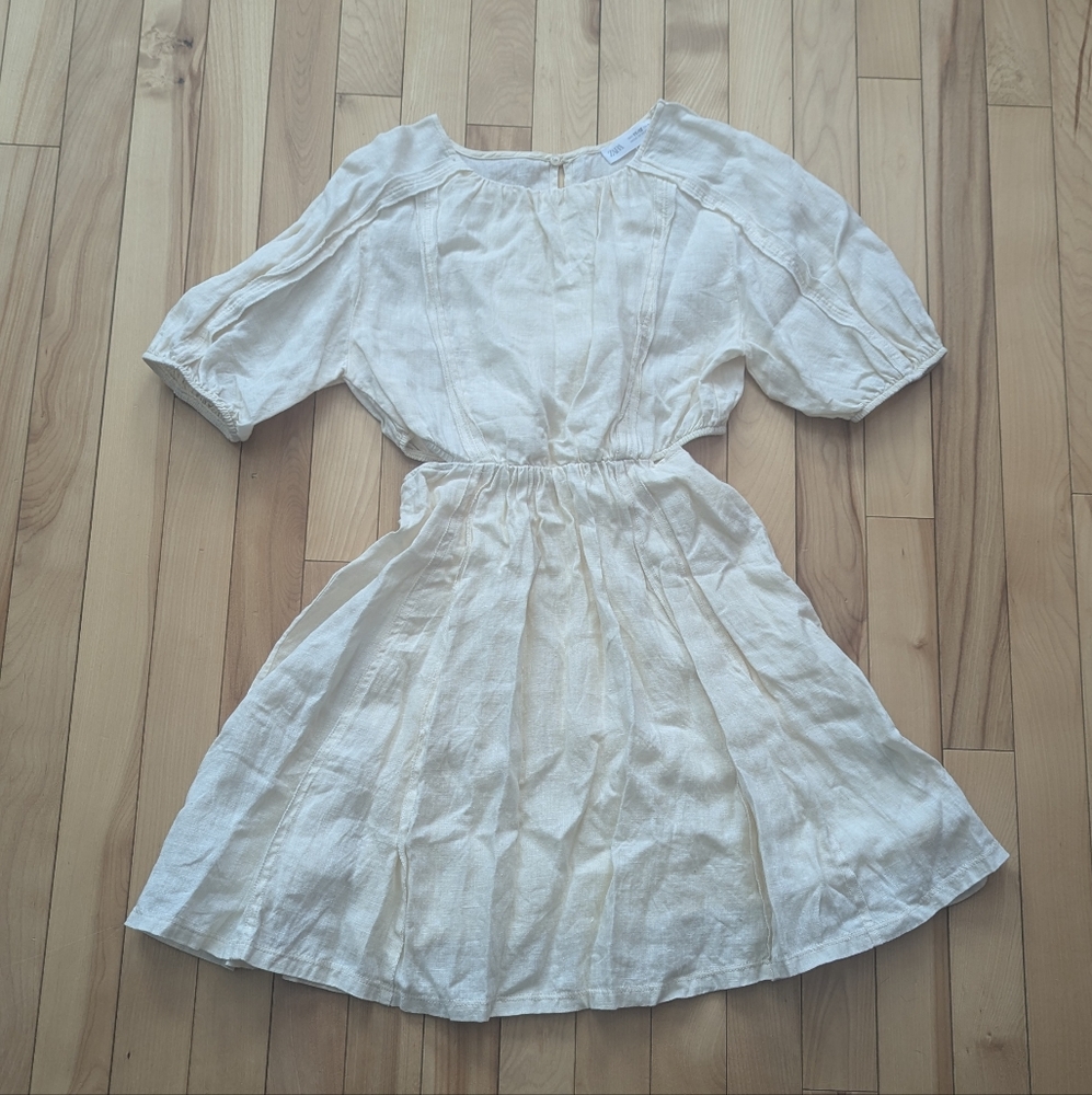Elegant White Linen Dress